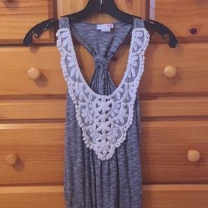 Fashionable Gray and White Striped Tank!